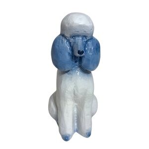 NWT Ashland Blue White Poodle Figurine Dog Lover Gift Idea Home Shelf Decor